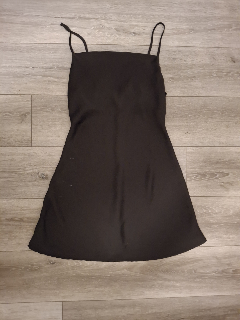 Classic Black Slip Dress with Spaghetti Straps